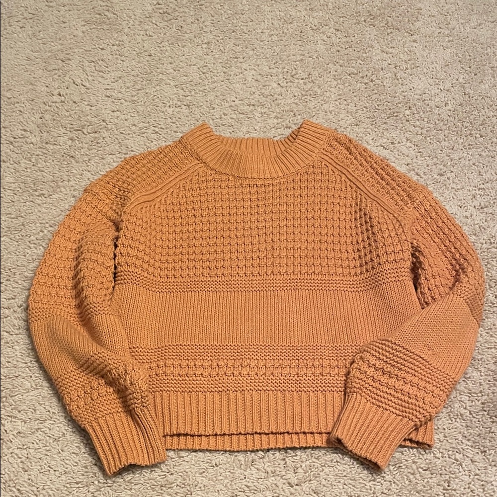 Universal Thread Textured Knit Sweater in Warm Orange